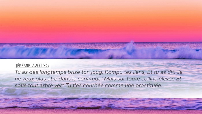 Jérémie 2:20 LSG Bible Verse Image