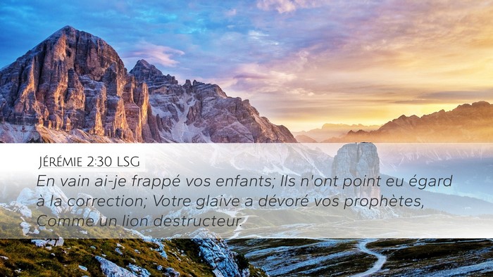 Jérémie 2:30 LSG Bible Verse Image