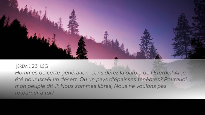 Jérémie 2:31 LSG Bible Verse Image