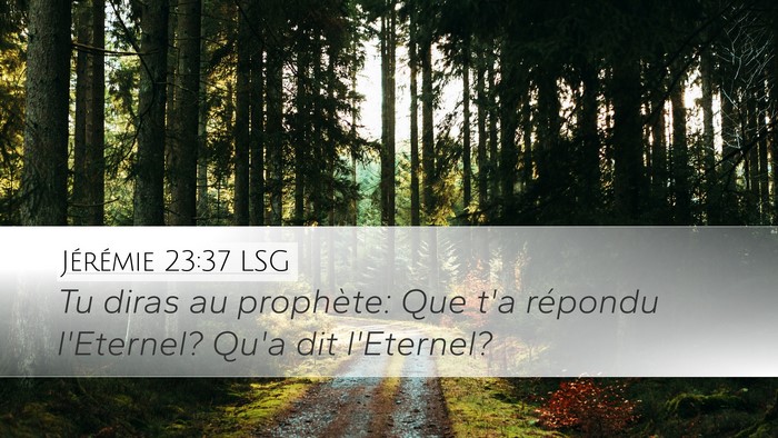 Jérémie 23:37 LSG Desktop Wallpaper - Tu diras au prophète: Que t'a répondu - Desktop Bible Verse Wallpaper