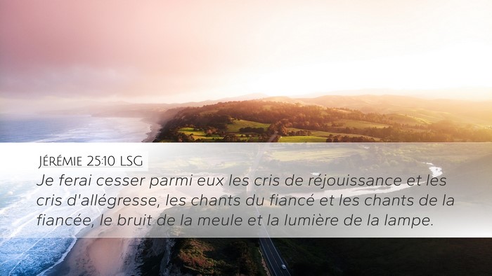 Jérémie 25:10 LSG Bible Verse Image