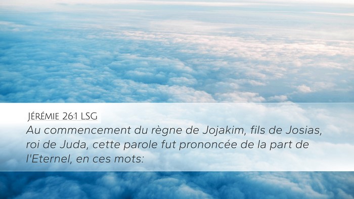 Jérémie 26:1 LSG Bible Verse Image