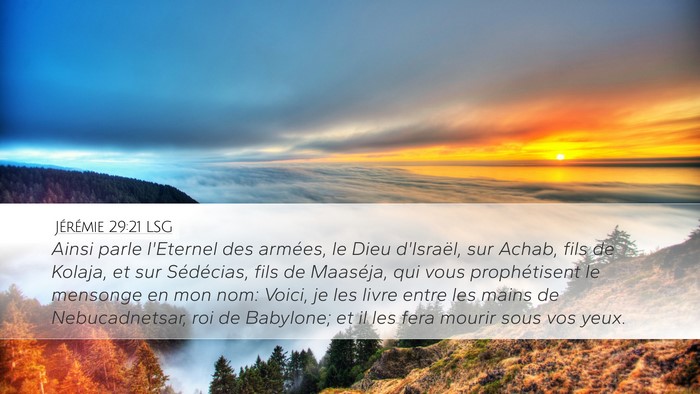 Jérémie 29:21 LSG Bible Verse Image