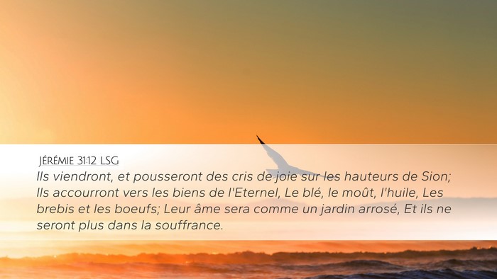 Jérémie 31:12 LSG Bible Verse Image