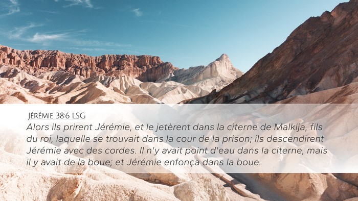 Jérémie 38:6 LSG Bible Verse Image