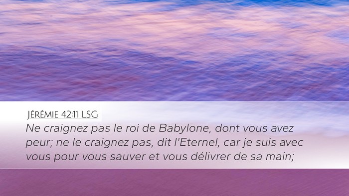 Jérémie 42:11 LSG Bible Verse Image