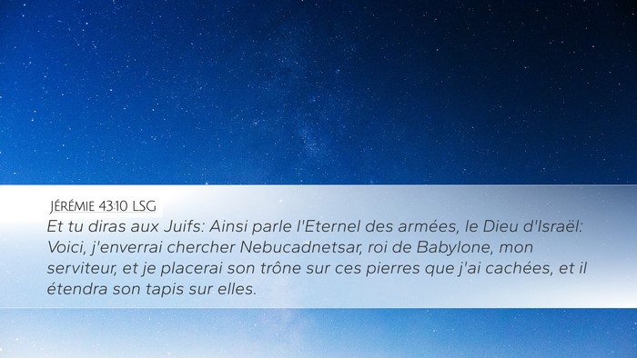 Jérémie 43:10 LSG Bible Verse Image