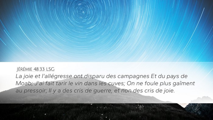 Jérémie 48:33 LSG Bible Verse Image