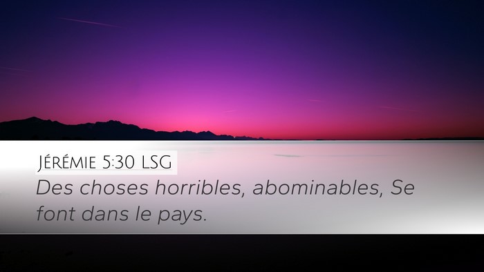 Jérémie 5:30 LSG Bible Verse Image