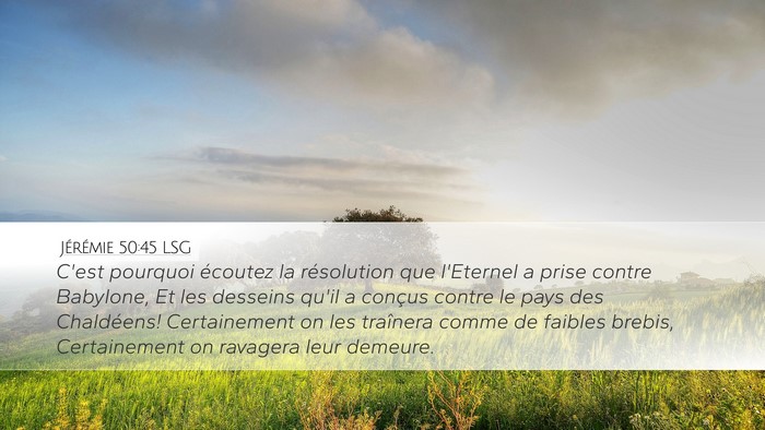 Jérémie 50:45 LSG Bible Verse Image