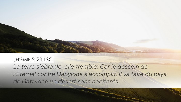Jérémie 51:29 LSG Bible Verse Image