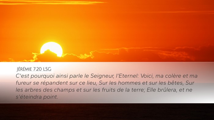 Jérémie 7:20 LSG Bible Verse Image