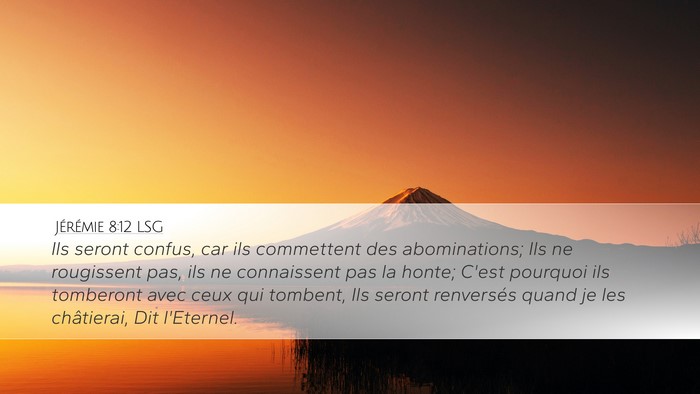 Jérémie 8:12 LSG Bible Verse Image