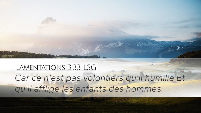 Lamentations 3:33 LSG Bible Verse Image