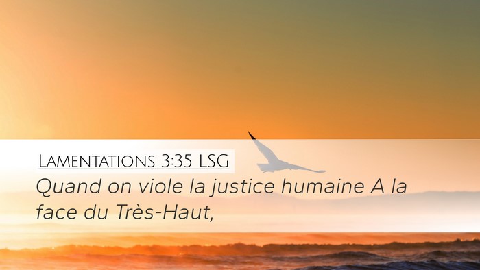 Lamentations 3:35 LSG Bible Verse Image