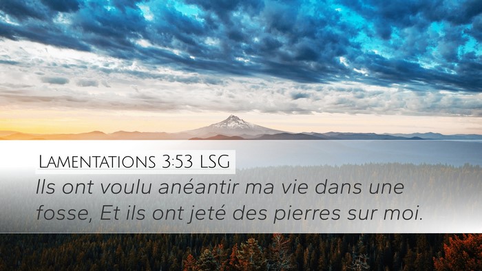 Lamentations 3:53 LSG Bible Verse Image