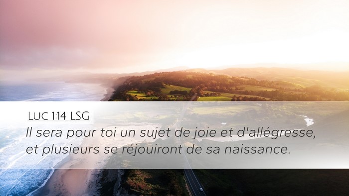 Luc 1:14 LSG Desktop Wallpaper - Il sera pour toi un sujet de joie et - Desktop Bible Verse Wallpaper