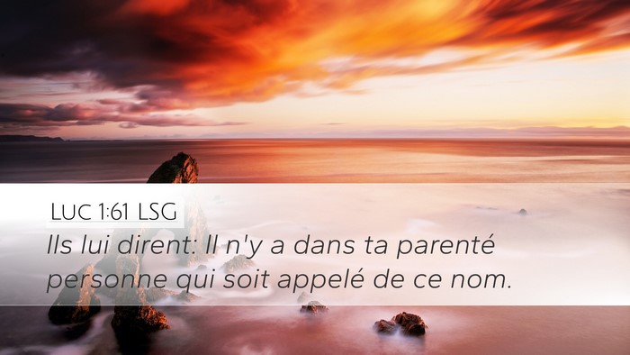 Luc 1:61 LSG Desktop Wallpaper - Ils lui dirent: Il n'y a dans ta parenté - Desktop Bible Verse Wallpaper