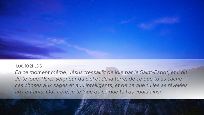 Luc 10:21 LSG Desktop Wallpaper - En ce moment même, Jésus tressaillit de joie - Desktop Bible Verse Wallpaper