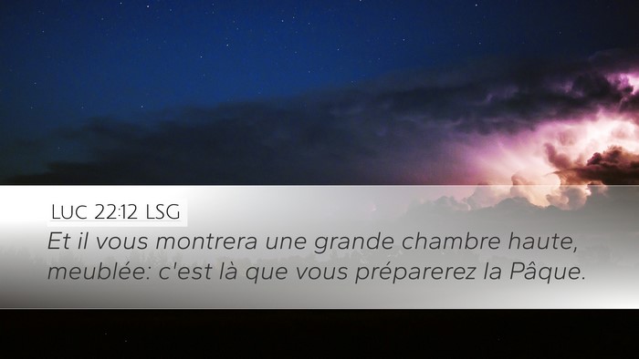 Luc 22:12 LSG Desktop Wallpaper - Et il vous montrera une grande chambre haute, - Desktop Bible Verse Wallpaper