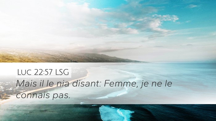 Luc 22:57 LSG Desktop Wallpaper - Mais il le nia disant: Femme, je ne le connais - Desktop Bible Verse Wallpaper