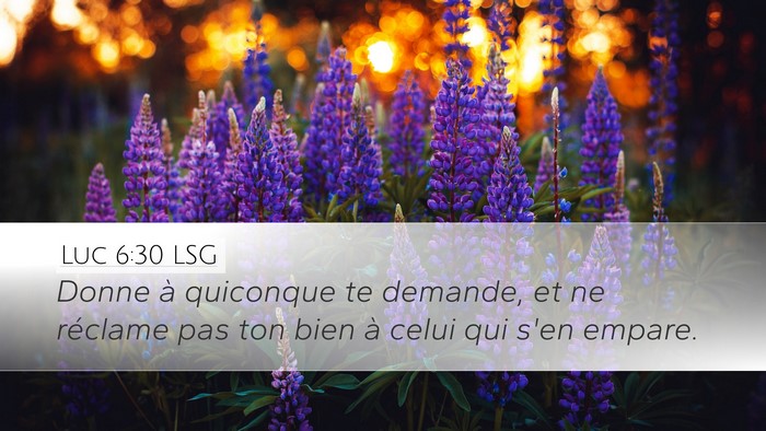 Luc 6:30 LSG Desktop Wallpaper - Donne à quiconque te demande, et ne réclame pas - Desktop Bible Verse Wallpaper