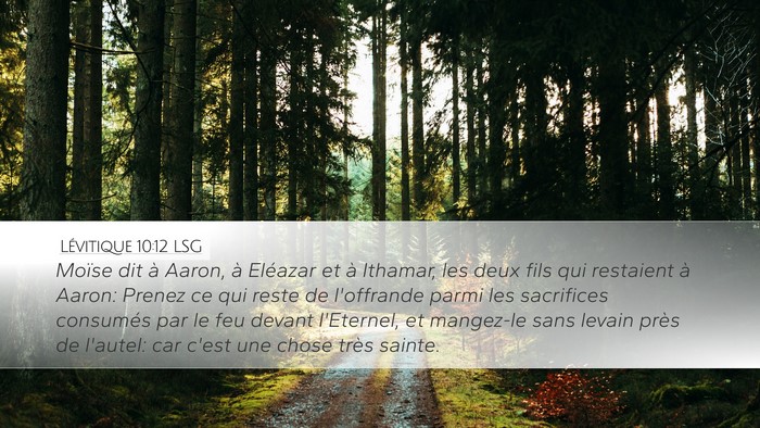 Lévitique 10:12 LSG Bible Verse Image