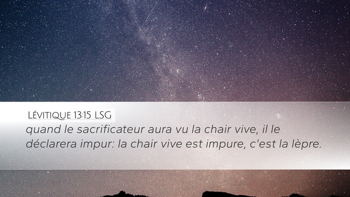 Lévitique 13:15 LSG Desktop Wallpaper - quand le sacrificateur aura vu la chair vive, il - Desktop Bible Verse Wallpaper