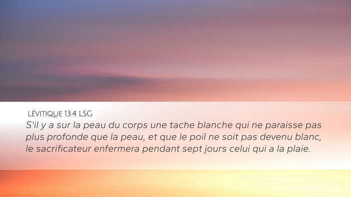 Lévitique 13:4 LSG Bible Verse Image