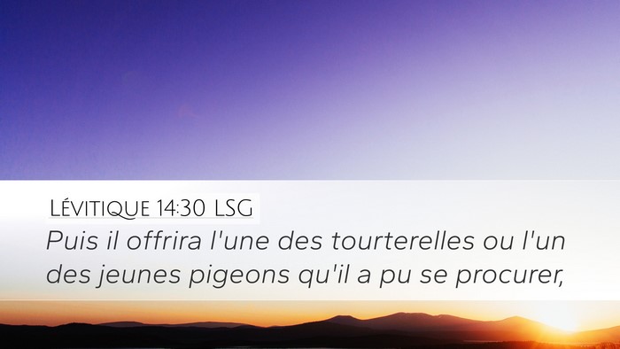 Lévitique 14:30 LSG Bible Verse Image