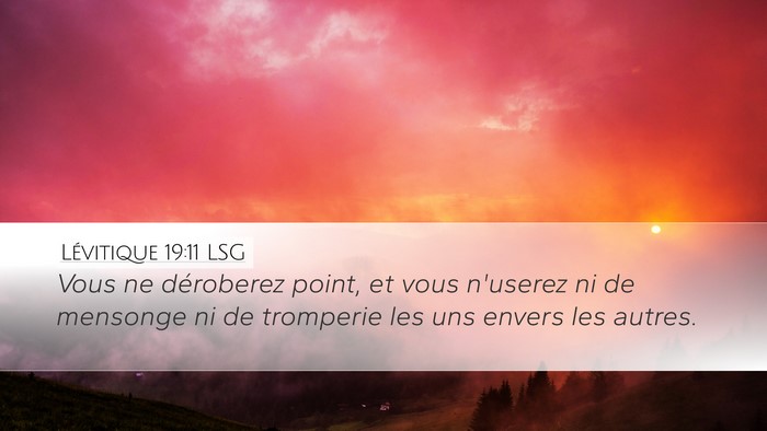 Lévitique 19:11 LSG Bible Verse Image