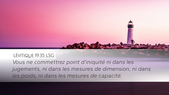Lévitique 19:35 LSG Bible Verse Image