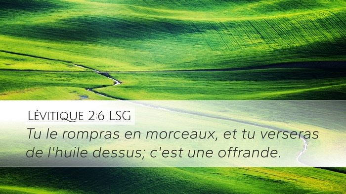 Lévitique 2:6 LSG Desktop Wallpaper - Tu le rompras en morceaux, et tu verseras de - Desktop Bible Verse Wallpaper