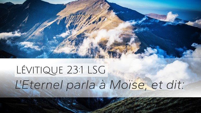 Lévitique 23:1 LSG Bible Verse Image
