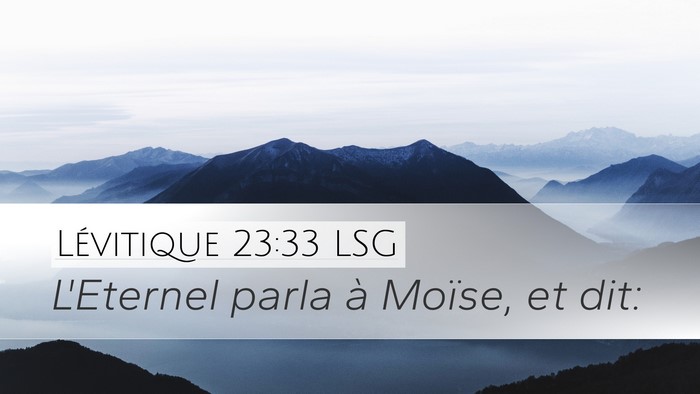 Lévitique 23:33 LSG Bible Verse Image