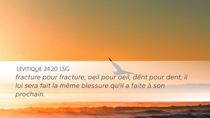 Lévitique 24:20 LSG Desktop Wallpaper - fracture pour fracture, oeil pour oeil, dent pour - Desktop Bible Verse Wallpaper