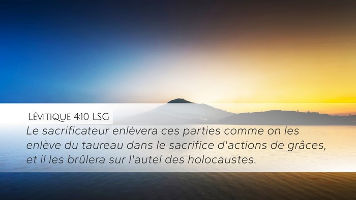 Lévitique 4:10 LSG Desktop Wallpaper - Le sacrificateur enlèvera ces parties comme on - Desktop Bible Verse Wallpaper