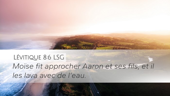 Lévitique 8:6 LSG Desktop Wallpaper - Moïse fit approcher Aaron et ses fils, et il les - Desktop Bible Verse Wallpaper