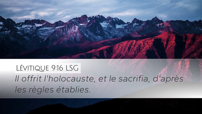 Lévitique 9:16 LSG Desktop Wallpaper - Il offrit l'holocauste, et le sacrifia, d'après - Desktop Bible Verse Wallpaper