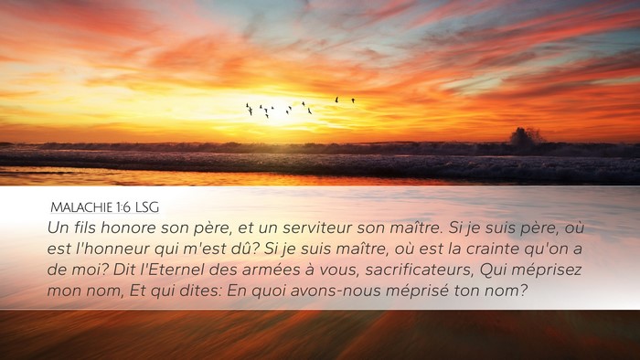 Malachie 1:6 LSG Bible Verse Image