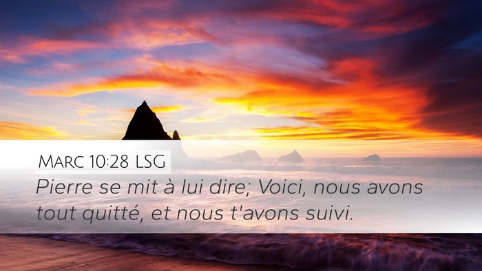 Marc 10:28 LSG Bible Verse Image