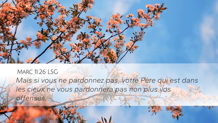 Marc 11:26 LSG Desktop Wallpaper - Mais si vous ne pardonnez pas, votre Père qui - Desktop Bible Verse Wallpaper