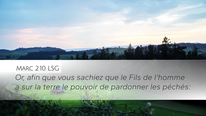 Marc 2:10 LSG Desktop Wallpaper - Or, afin que vous sachiez que le Fils de l'homme - Desktop Bible Verse Wallpaper