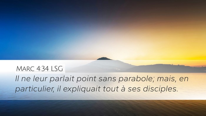 Marc 4:34 LSG Bible Verse Image