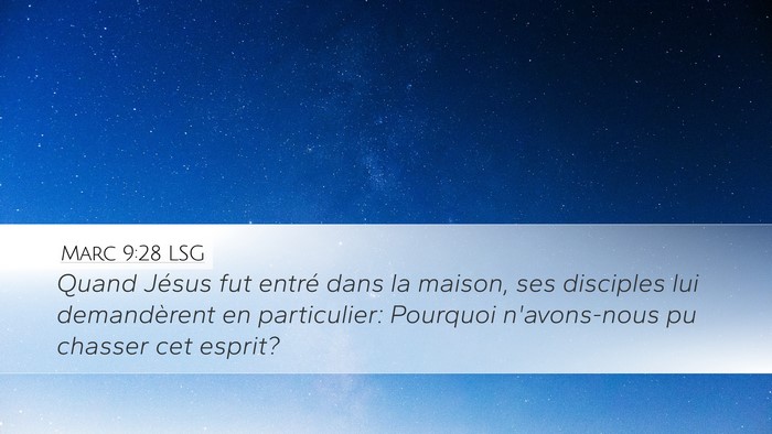 Marc 9:28 LSG Bible Verse Image