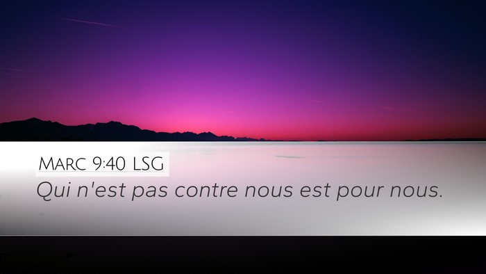 Marc 9:40 LSG Bible Verse Image