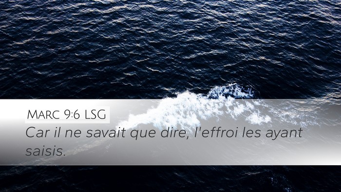 Marc 9:6 LSG Bible Verse Image