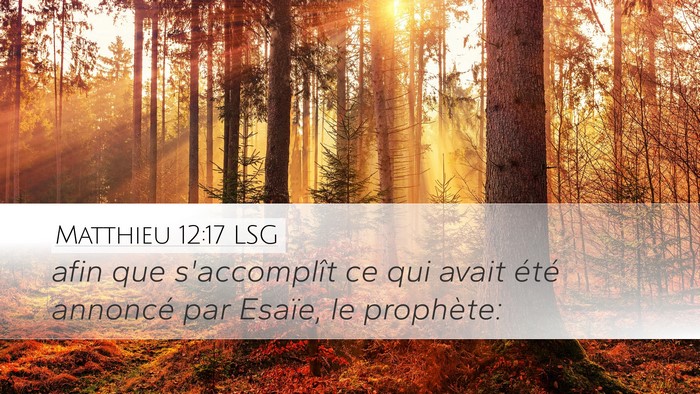 Matthieu 12:17 LSG Desktop Wallpaper - afin que s'accomplît ce qui avait été annoncé - Desktop Bible Verse Wallpaper