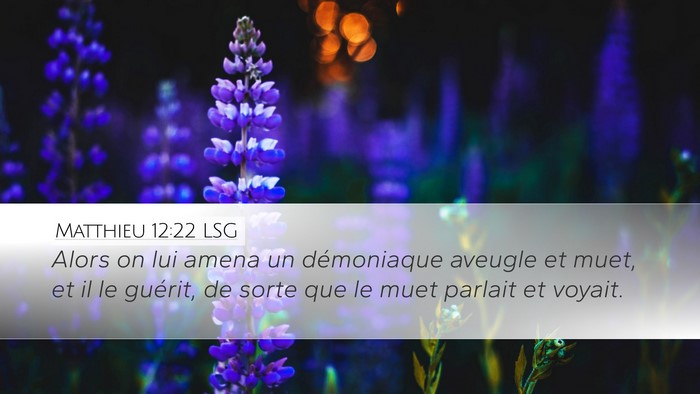 Matthieu 12:22 LSG Bible Verse Image