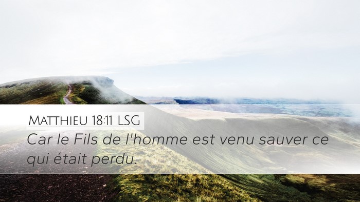 Matthieu 18:11 LSG Desktop Wallpaper - Car le Fils de l'homme est venu sauver ce qui - Desktop Bible Verse Wallpaper